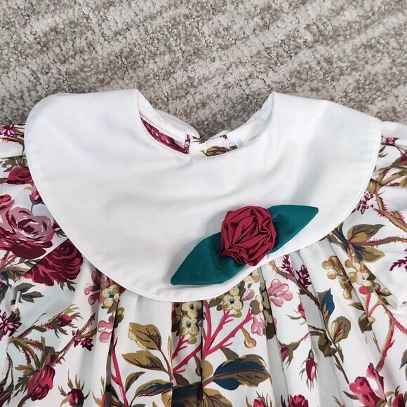 Baby Togs vintage rose floral collar romper size 6-9 months - Picture 8 of 11